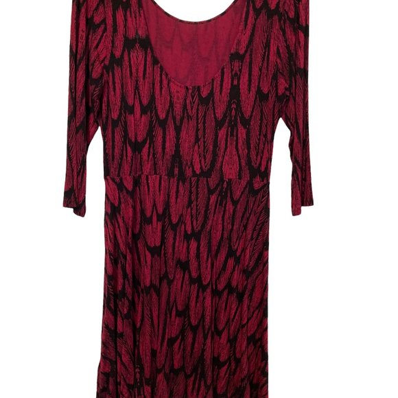 Pre-owned Express Red Feather Dress Low-Back L - Picture 2 of 7